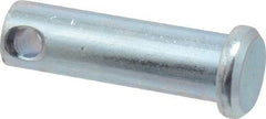 Made in USA - 3/8" Pin Diam, 1-1/4" OAL, Standard Clevis Pin - 5/32" Hole, 1-3/32" Usable Length, Zinc-Plated Steel - Americas Tooling