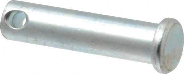 Made in USA - 3/8" Pin Diam, 1-1/2" OAL, Standard Clevis Pin - 5/32" Hole, 1-11/32" Usable Length, Zinc-Plated Steel - Americas Tooling