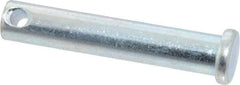 Made in USA - 3/8" Pin Diam, 2" OAL, Standard Clevis Pin - 5/32" Hole, 1-27/32" Usable Length, Zinc-Plated Steel - Americas Tooling