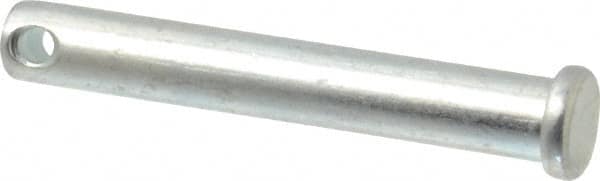 Made in USA - 3/8" Pin Diam, 2-1/2" OAL, Standard Clevis Pin - 5/32" Hole, 2-11/32" Usable Length, Zinc-Plated Steel - Americas Tooling