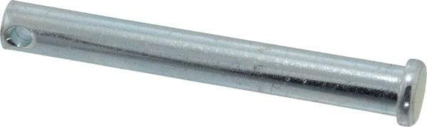 Made in USA - 3/8" Pin Diam, 3" OAL, Standard Clevis Pin - 5/32" Hole, 2-27/32" Usable Length, Zinc-Plated Steel - Americas Tooling