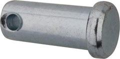 Made in USA - 7/16" Pin Diam, 1" OAL, Standard Clevis Pin - 5/32" Hole, 27/32" Usable Length, Zinc-Plated Steel - Americas Tooling