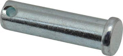 Made in USA - 1/2" Pin Diam, 1-3/4" OAL, Standard Clevis Pin - 5/32" Hole, 1-19/32" Usable Length, Zinc-Plated Steel - Americas Tooling