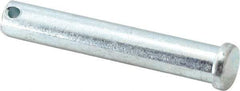 Made in USA - 1/2" Pin Diam, 3" OAL, Standard Clevis Pin - 5/32" Hole, 2-27/32" Usable Length, Zinc-Plated Steel - Americas Tooling