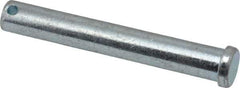 Made in USA - 1/2" Pin Diam, 3-1/2" OAL, Standard Clevis Pin - 5/32" Hole, 3-11/32" Usable Length, Zinc-Plated Steel - Americas Tooling