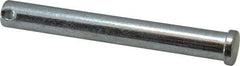 Made in USA - 1/2" Pin Diam, 4" OAL, Standard Clevis Pin - 5/32" Hole, 3-27/32" Usable Length, Zinc-Plated Steel - Americas Tooling