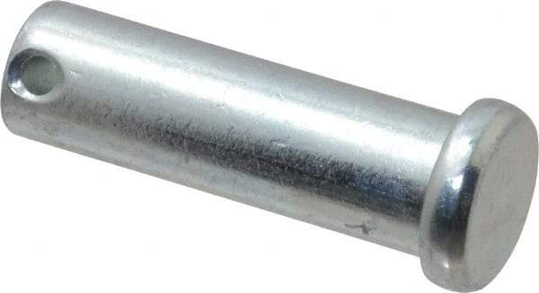 Made in USA - 5/8" Pin Diam, 2" OAL, Standard Clevis Pin - 5/32" Hole, 1-27/32" Usable Length, Zinc-Plated Steel - Americas Tooling