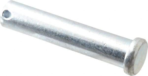 Made in USA - 5/8" Pin Diam, 3" OAL, Standard Clevis Pin - 5/32" Hole, 2-27/32" Usable Length, Zinc-Plated Steel - Americas Tooling