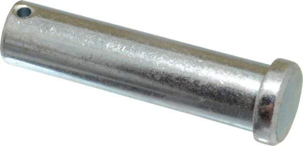 Made in USA - 3/4" Pin Diam, 3" OAL, Standard Clevis Pin - 5/32" Hole, 2-27/32" Usable Length, Zinc-Plated Steel - Americas Tooling