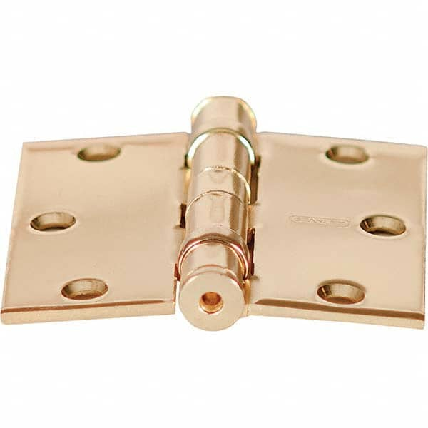 Stanley - 3-1/2" Long x 3-1/2" Wide Grade 1 Steel Full Mortise Ball Bearing Commercial Hinge - Americas Tooling