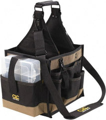 CLC - 23 Pocket Black & Brown Polyester Tool Bag - 11" Wide x 10" Deep x 19" High - Americas Tooling