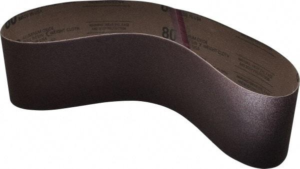 Tru-Maxx - 4" Wide x 36" OAL, 80 Grit, Aluminum Oxide Abrasive Belt - Aluminum Oxide, Medium, Coated - Americas Tooling