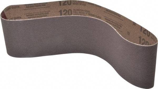 Tru-Maxx - 4" Wide x 36" OAL, 120 Grit, Aluminum Oxide Abrasive Belt - Aluminum Oxide, Fine, Coated - Americas Tooling