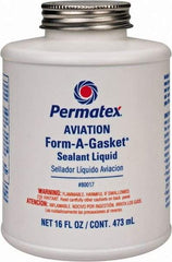 Permatex - 16 oz Aviation Gasket Sealant - -65 to 400°F, Dark Brown, Comes in Brush Top Can - Americas Tooling