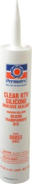 Permatex - 11 oz Cartridge Clear RTV Silicone Joint Sealant - -75 to 400°F Operating Temp, 24 hr Full Cure Time - Americas Tooling