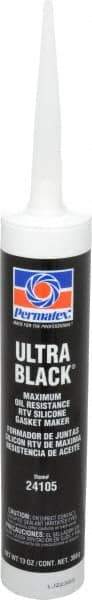 Permatex - 13 oz Oil Resistant Gasket Maker - -65 to 550°F, Black, Comes in Cartridge - Americas Tooling