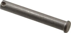 Made in USA - 1/2" Pin Diam, 3-1/2" OAL, Standard Clevis Pin - 5/32" Hole, 3-11/32" Usable Length, Uncoated Stainless Steel - Americas Tooling