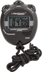 Value Collection - Water Resistant Digital Stopwatch - 3V Lithium Battery, Back Lit, Black - Americas Tooling