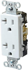 Hubbell Wiring Device-Kellems - 125 VAC, 20 Amp, 5-20R NEMA Configuration, White, Specification Grade, Self Grounding Duplex Receptacle - 1 Phase, 2 Poles, 3 Wire, Flush Mount - Americas Tooling