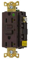 Hubbell Wiring Device-Kellems - 1 Phase, 5-20R NEMA, 125 VAC, 20 Amp, Self Grounding, GFCI Receptacle - 2 Pole, Back and Side Wiring, Hospital Grade - Americas Tooling