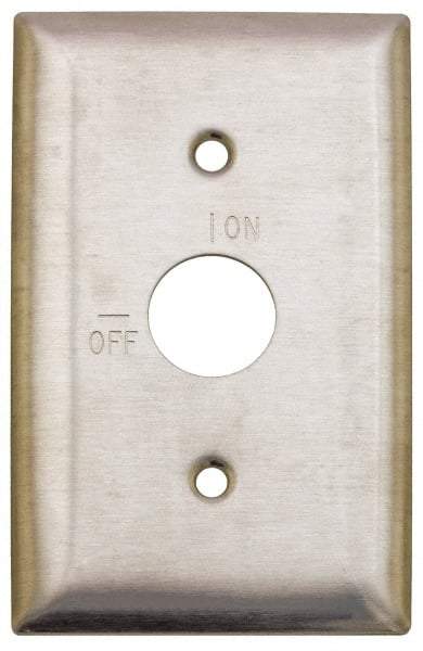 Hubbell Wiring Device-Kellems - 1 Gang, 2-7/8 Inch Long, Switch Plate - Barrel Key Switch, Gray, Stainless Steel - Americas Tooling