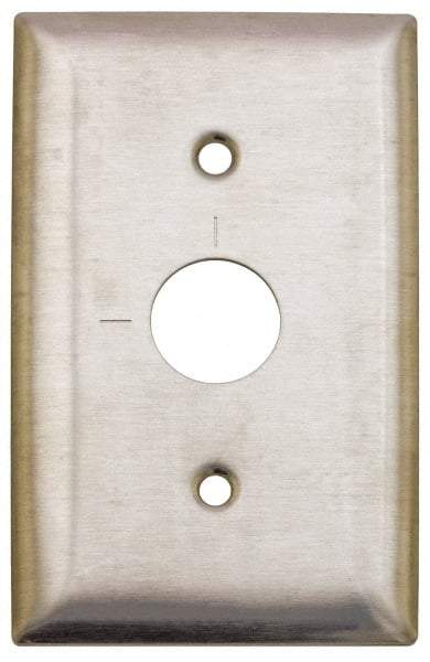 Hubbell Wiring Device-Kellems - 1 Gang, 2-7/8 Inch Long, Switch Plate - Barrel Key Switch, Gray, Stainless Steel - Americas Tooling