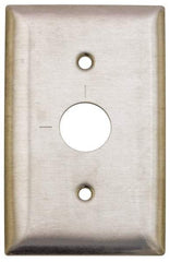 Hubbell Wiring Device-Kellems - 1 Gang, 2-7/8 Inch Long, Switch Plate - Barrel Key Switch, Gray, Stainless Steel - Americas Tooling