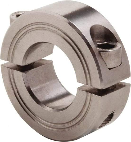 Climax Metal Products - 23mm Bore, Stainless Steel, Two Piece Clamp Collar - 1-7/8" Outside Diam - Americas Tooling