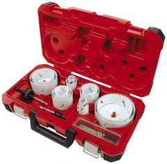 Milwaukee Tool - 19 Piece, 3/4" to 4-3/4" Saw Diam, Master Electrician's Hole Saw Kit - Bi-Metal, Toothed Edge, Pilot Drill Model No. 49-56-8010, Includes 14 Hole Saws - Americas Tooling