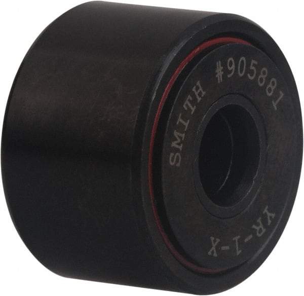 Accurate Bushing - 1" Bore, 3" Roller Diam x 1-3/4" Roller Width, Carbon Steel Sealed Self-Lubricating Yoke Cam Follower with Nonmetallic Bushing - 2 Lb Dynamic Load Capacity, 1-13/16" Overall Width - Americas Tooling