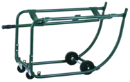 Drum Cradle - 1"O.D. x 14 Gauge Steel Tubing - For 55 Gallon drums - Bung Drain 18-7/8" off floor - 5" Rubber wheels - 3" Rubber casters - Americas Tooling