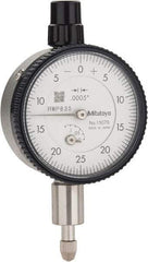 Mitutoyo - 1/8" Range, 0-25-0 Dial Reading, 0.0005" Graduation Dial Drop Indicator - 1-5/8" Dial, 0.05" Range per Revolution, 0.0005" Accuracy, Revolution Counter - Americas Tooling