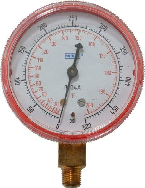 Wika - 2-1/2" Dial, 1/8 Thread, 0-500 Scale Range, Pressure Gauge - Lower Connection Mount, Accurate to 1-2-5% of Scale - Americas Tooling