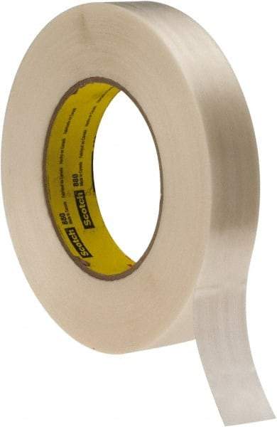 3M - 1" x 60 Yd Clear Rubber Adhesive Packaging Tape - Polypropylene Film Backing, 7.7 mil Thick, 270 Lb Tensile Strength, Series 880 - Americas Tooling