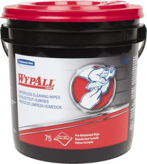 WypAll - Pre-Moistened Hand Cleaning Wipes - Canister, 12-1/4" x 10-1/2" Sheet Size, Green - Americas Tooling