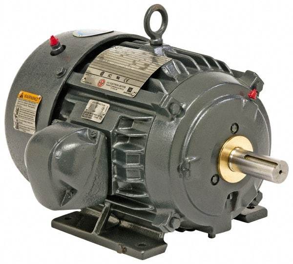 US Motors - 125 hp, TEFC Enclosure, No Thermal Protection, 1,185 RPM, 575 Volt, 60 Hz, Three Phase Premium Efficient Motor - Size 445 Frame, Rigid Mount, 1 Speed, Ball Bearings, 123 Full Load Amps, F Class Insulation, Reversible - Americas Tooling