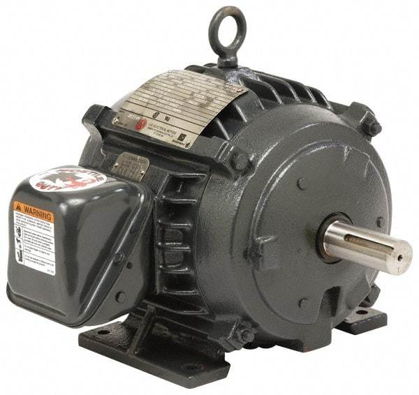 US Motors - 60 hp, TEFC Enclosure, No Thermal Protection, 1,785 RPM, 230/460 Volt, 60 Hz, Three Phase Energy Efficient Motor - Size 364 Frame, Rigid Mount, 1 Speed, Ball Bearings, 139/70 Full Load Amps, F Class Insulation, Reversible - Americas Tooling