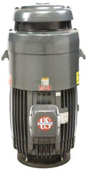 US Motors - 15 hp, TEFC Enclosure, No Thermal Protection, 3,470 RPM, 230/460 Volt, 60 Hz, Three Phase Standard Efficient Motor - Size 215 Frame, Vertical Mount, 1 Speed, Ball Bearings, 37/18.5 Full Load Amps, F Class Insulation, Reversible - Americas Tooling