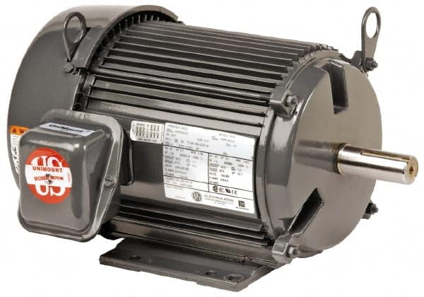 US Motors - 1.5 hp, TEFC Enclosure, No Thermal Protection, 1,175 RPM, 575 Volt, 60 Hz, Three Phase Premium Efficient Motor - Size 182 Frame, Rigid Mount, 1 Speed, Ball Bearings, 1.8 Full Load Amps, F Class Insulation, Reversible - Americas Tooling