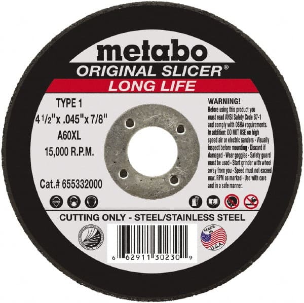 Metabo - 7 x 1/4, 7/8" Hole 24 Grit Aluminum Oxide Cutoff Wheel - Americas Tooling