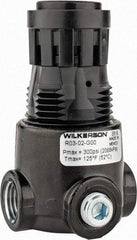 Wilkerson - 1/4 NPT Port, 15 CFM, Zinc Miniature Regulator - 2 to 125 psi Range, 300 Max psi Supply Pressure, 1/8" Gauge Port Thread, 1.65" Wide x 2.88" High - Americas Tooling