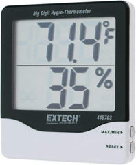 Extech - 14 to 140°F, 10 to 99% Humidity Range, Thermo-Hygrometer - 5% Relative Humidity Accuracy - Americas Tooling