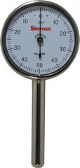 Starrett - 0.2" Range, 0-50-0 Dial Reading, 0.001" Graduation Dial Drop Indicator - 1-7/16" Dial - Americas Tooling