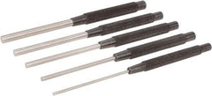 Starrett - 5 Piece, 1/8 to 3/8", Pin Punch Set - Round Shank, Comes in Plain Box - Americas Tooling