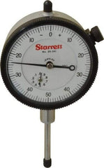 Starrett - 1" Range, 0-50-0 Dial Reading, 0.001" Graduation Dial Drop Indicator - 2-1/4" Dial, 0.1" Range per Revolution, Revolution Counter - Americas Tooling