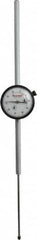 Starrett - 4" Range, 0-100 Dial Reading, 0.001" Graduation Dial Drop Indicator - 2-1/4" Dial, 0.1" Range per Revolution, Revolution Counter - Americas Tooling