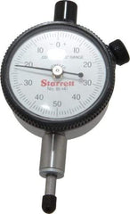 Starrett - 1/4" Range, 0-50-0 Dial Reading, 0.001" Graduation Dial Drop Indicator - 1-11/16" Dial, 0.1" Range per Revolution, Revolution Counter - Americas Tooling