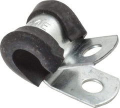 Made in USA - 1/4" Rod, Cushion Clamp - Gray & Black, Galvanized Steel & EPDM Cushion - Americas Tooling