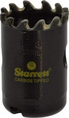 Starrett - 1-3/8" Diam, 1-5/8" Cutting Depth, Hole Saw - Carbide-Tipped Saw, Toothed Edge - Americas Tooling