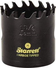 Starrett - 1-3/4" Diam, 1-5/8" Cutting Depth, Hole Saw - Carbide-Tipped Saw, Toothed Edge - Americas Tooling